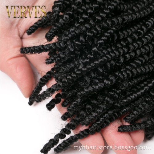 8 inch 50 strands/pack black Synthetic curly Crochet Hair Extension For African Braids Nubian Twist Crochet Braids